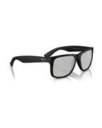 Justin Sunglasses - Rubber Black/Green Mirror Silver Polarised - Ray-Ban