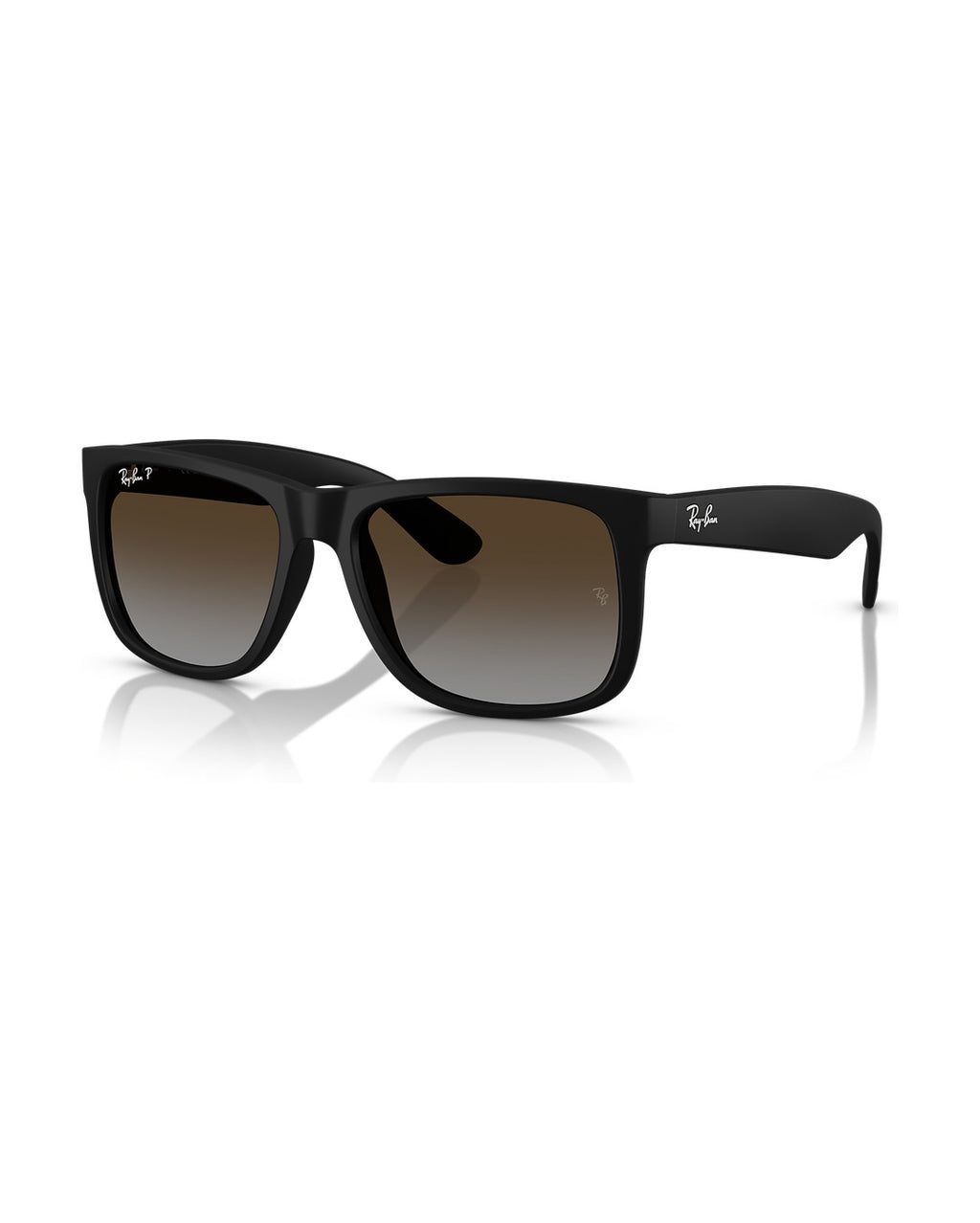 Justin Sunglasses - Rubber Black/Polarized Light Grey Gradient Brown - Ray-Ban