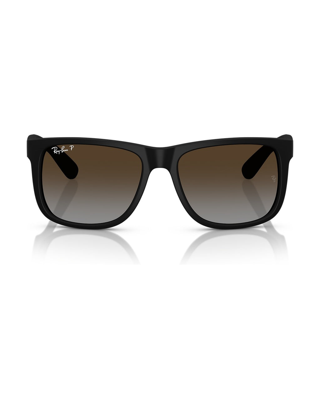 Justin Sunglasses - Rubber Black/Polarized Light Grey Gradient Brown - Ray-Ban