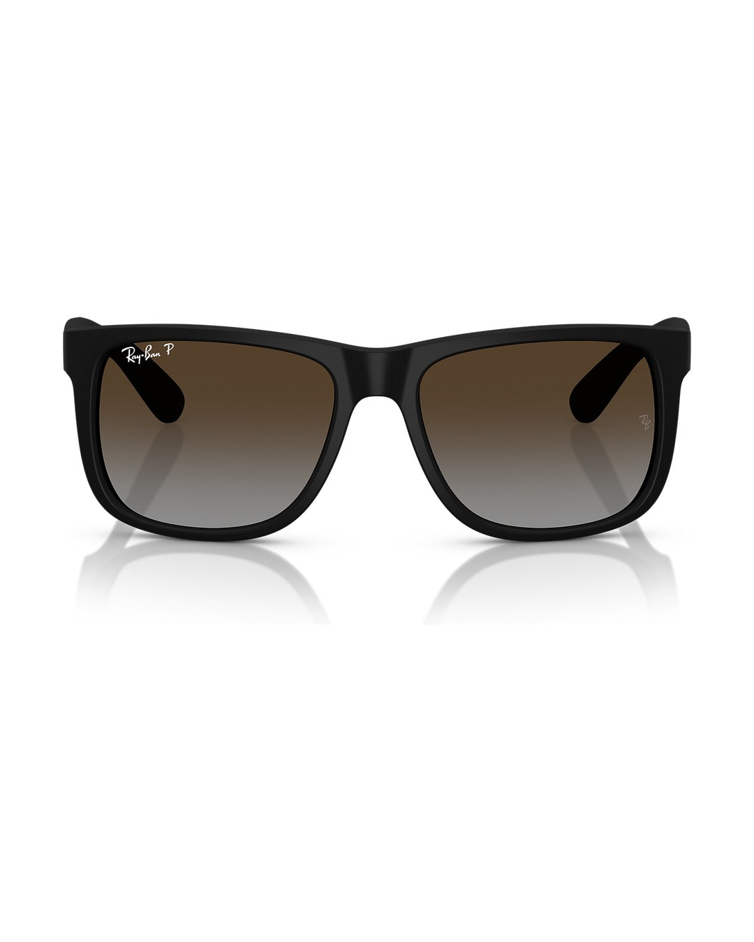 Justin Sunglasses - Rubber Black/Polarized Light Grey Gradient Brown - Ray-Ban