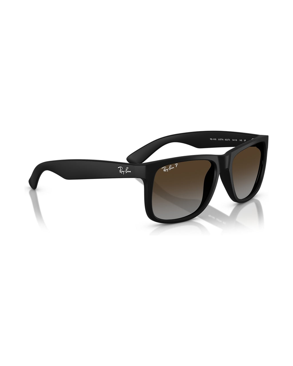 Justin Sunglasses - Rubber Black/Polarized Light Grey Gradient Brown - Ray-Ban