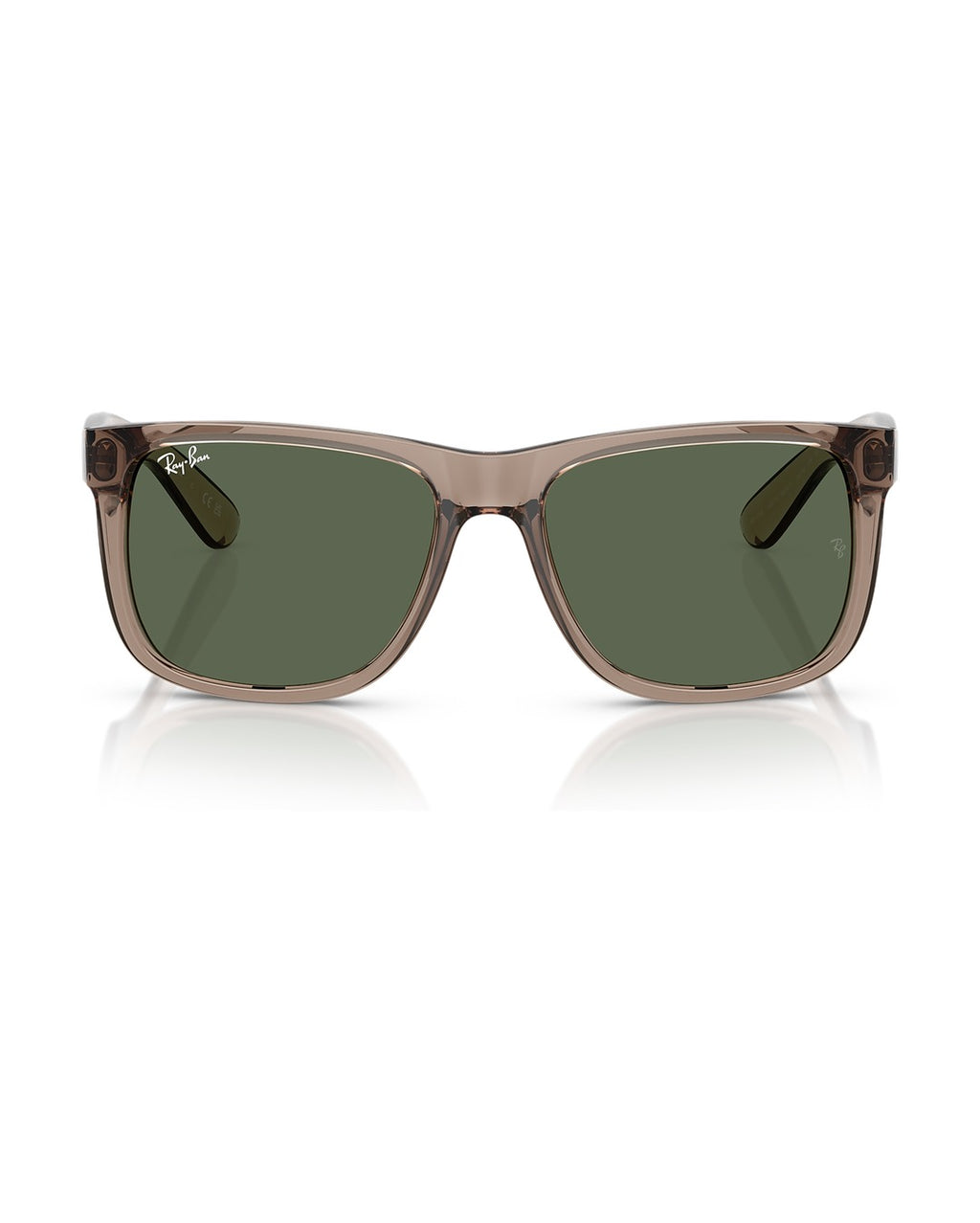 Justin Sunglasses - Transparent Brown/Dark Green - Ray-Ban