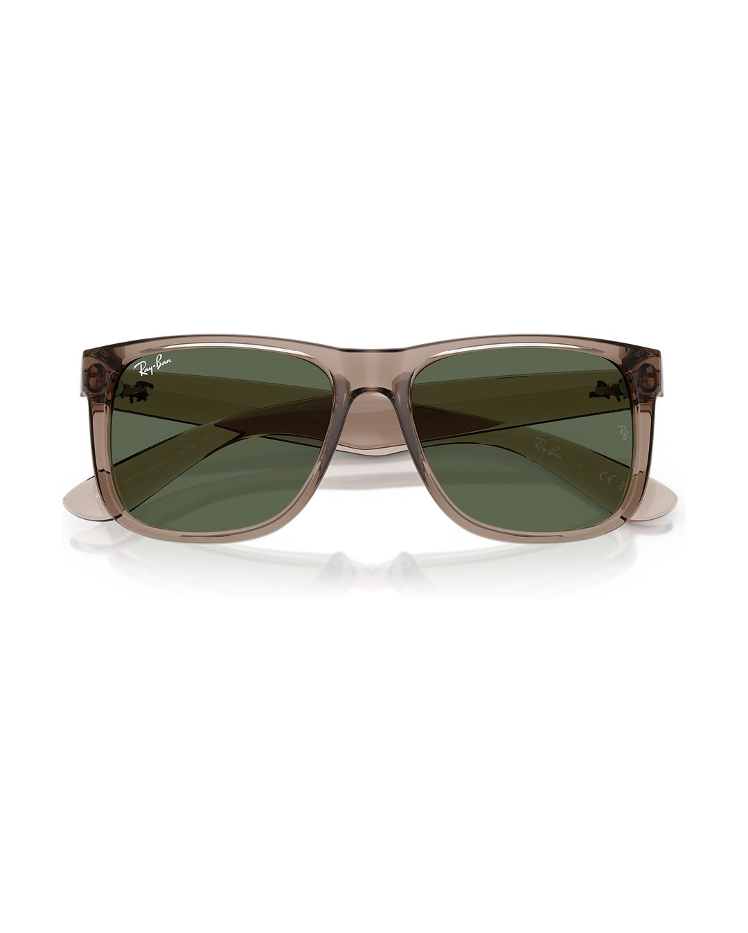 Justin Sunglasses - Transparent Brown/Dark Green - Ray-Ban