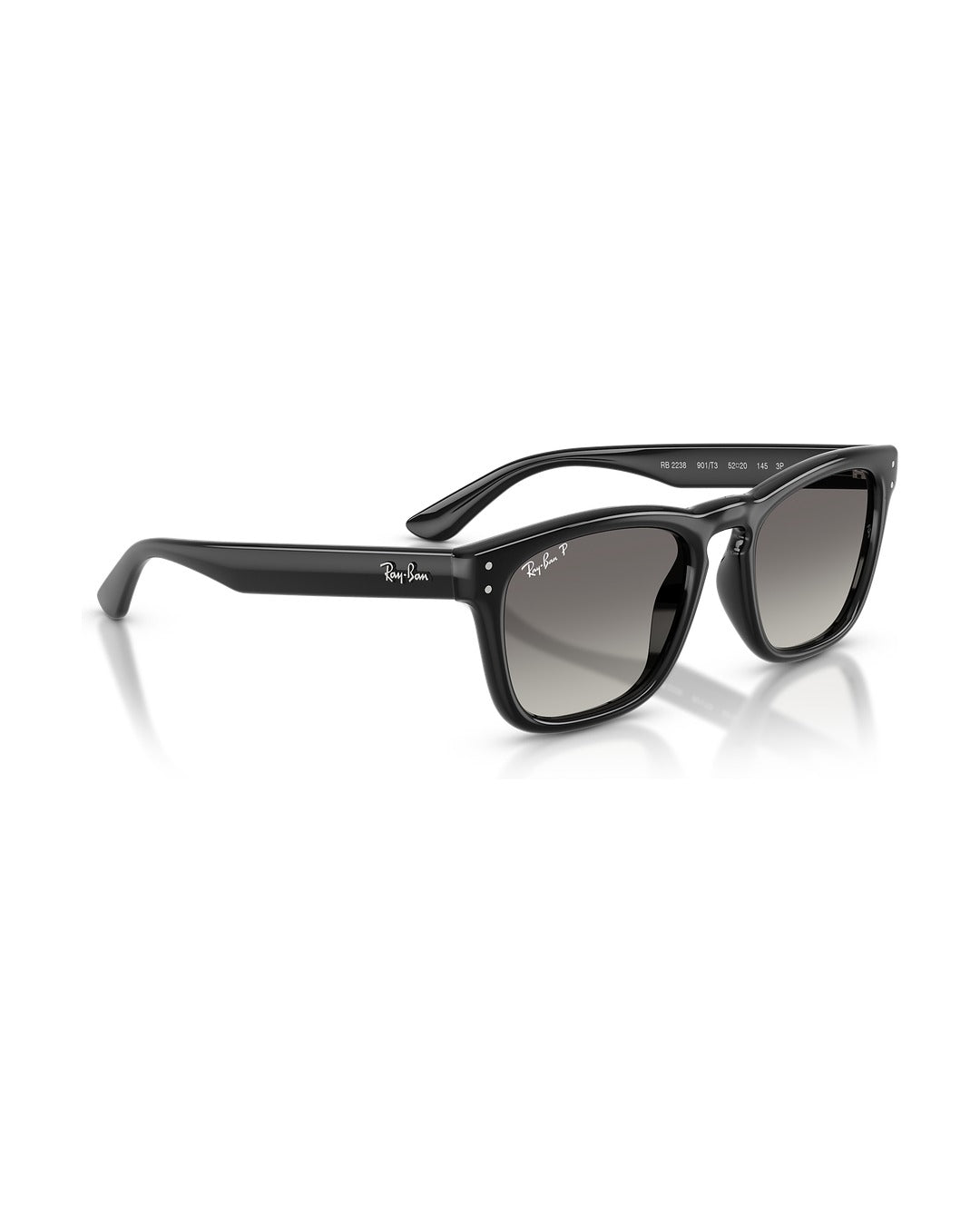 Khal Sunglasses - Black/Polarized Light Grey Gradient Grey - Ray-Ban