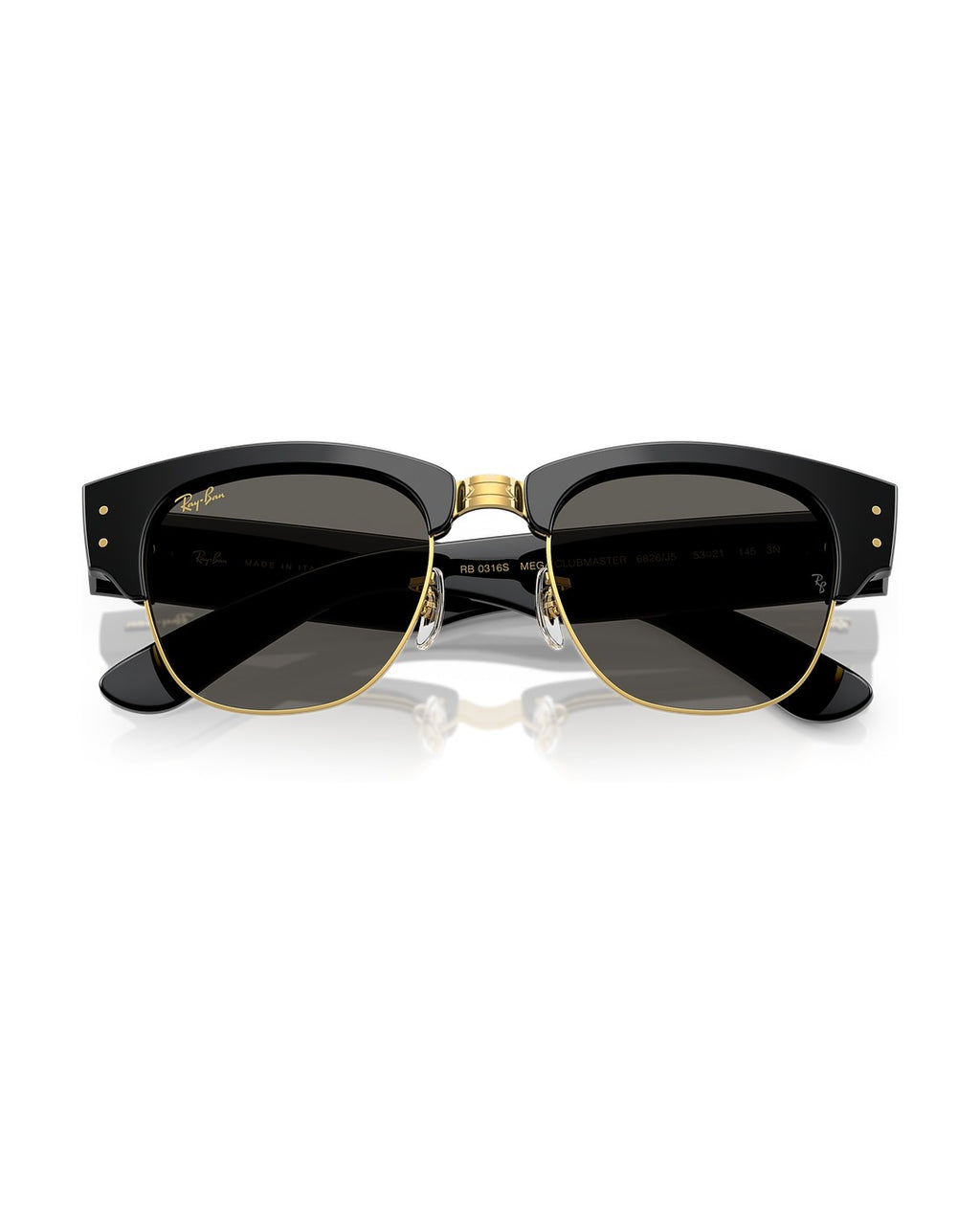 A$AP Rocky Mega Clubmaster Sunglasses - Black On Gold/Ultra Black - Ray-Ban