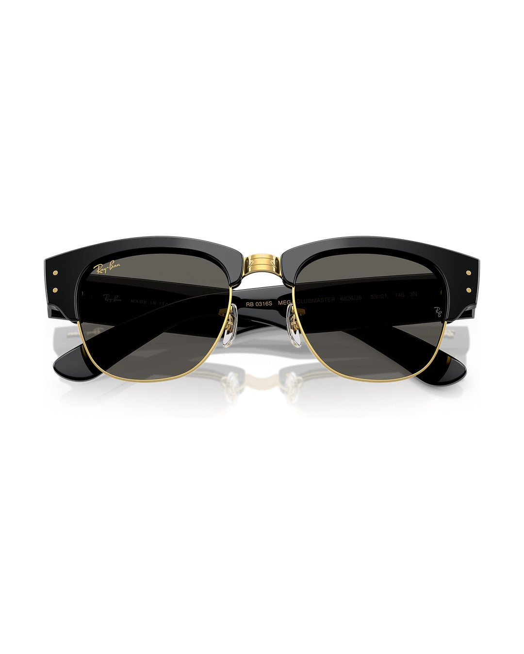 A$AP Rocky Mega Clubmaster Sunglasses - Black On Gold/Ultra Black - Ray-Ban