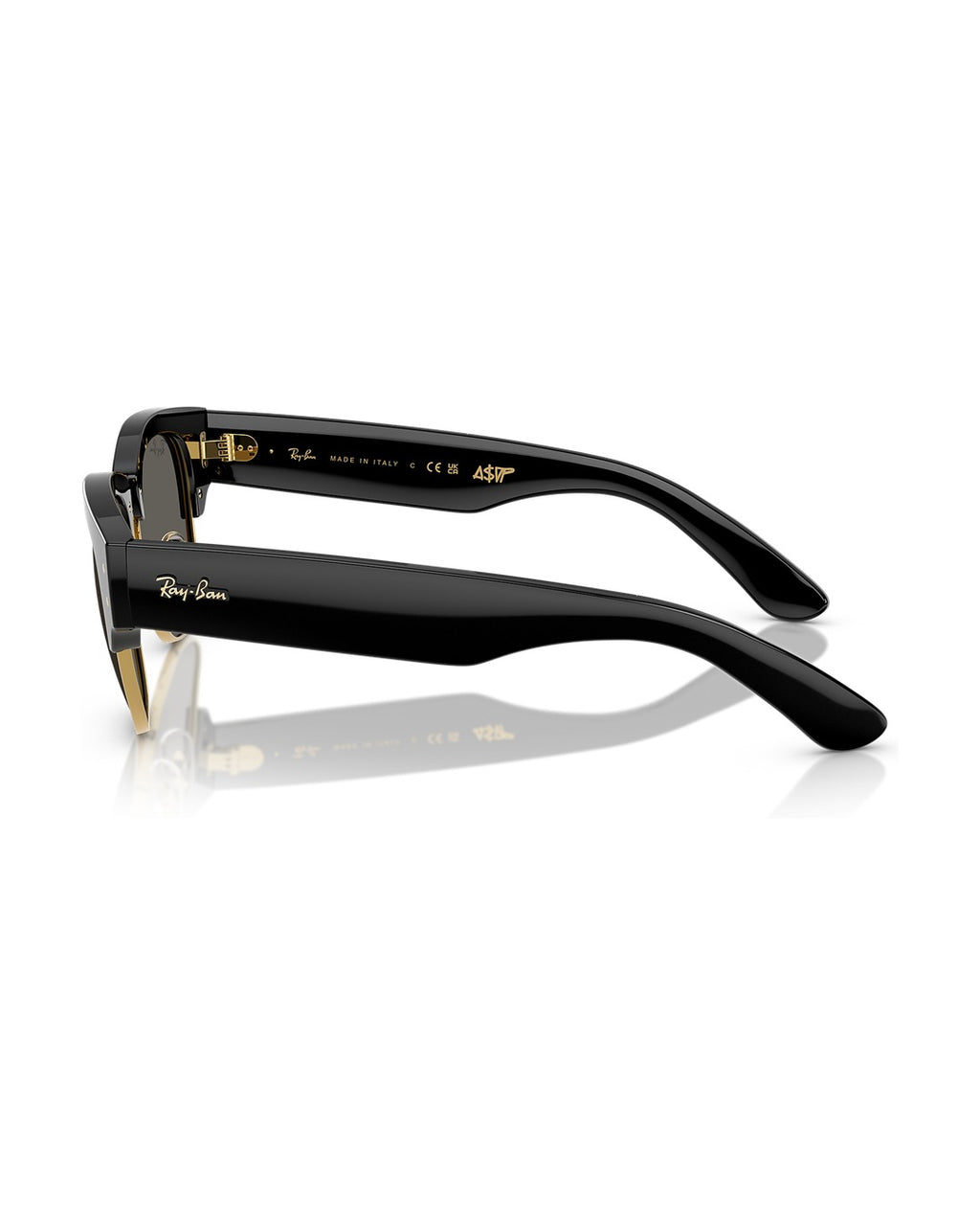 A$AP Rocky Mega Clubmaster Sunglasses - Black On Gold/Ultra Black - Ray-Ban
