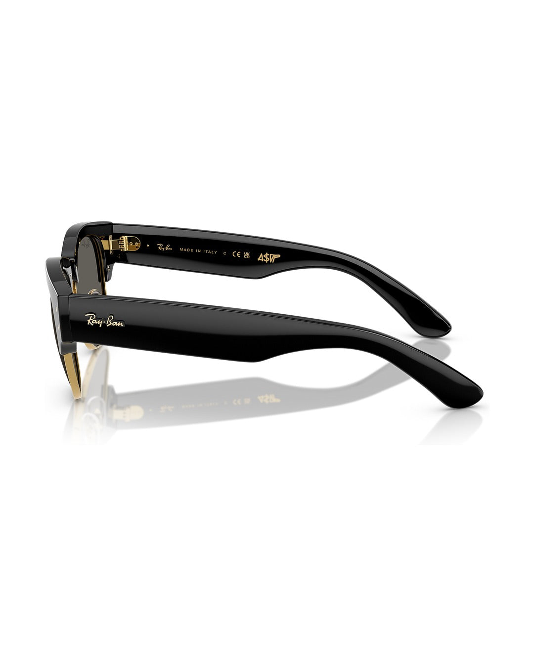 A$AP Rocky Mega Clubmaster Sunglasses - Black On Gold/Ultra Black - Ray-Ban