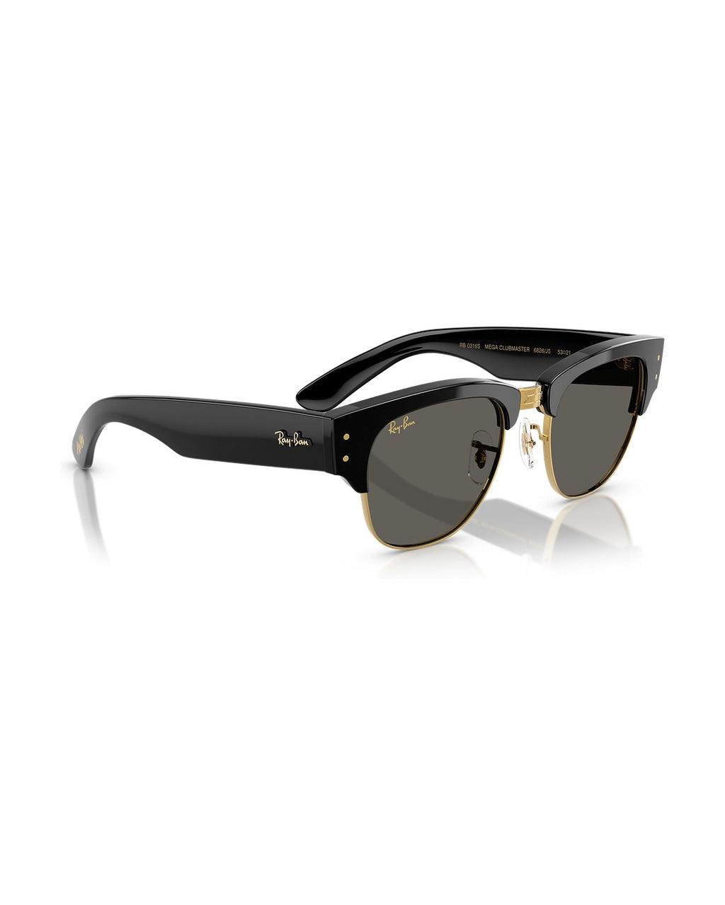 A$AP Rocky Mega Clubmaster Sunglasses - Black On Gold/Ultra Black - Ray-Ban
