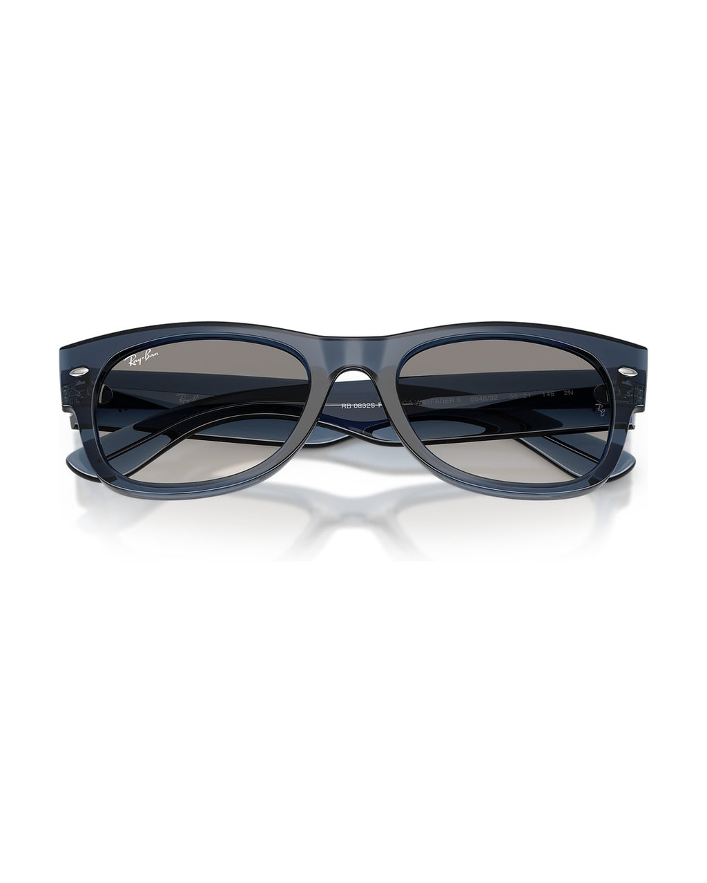 Mega Wayfarer II Sunglasses - Transparent Dark Blue/Clear Gradient Grey - Ray-Ban