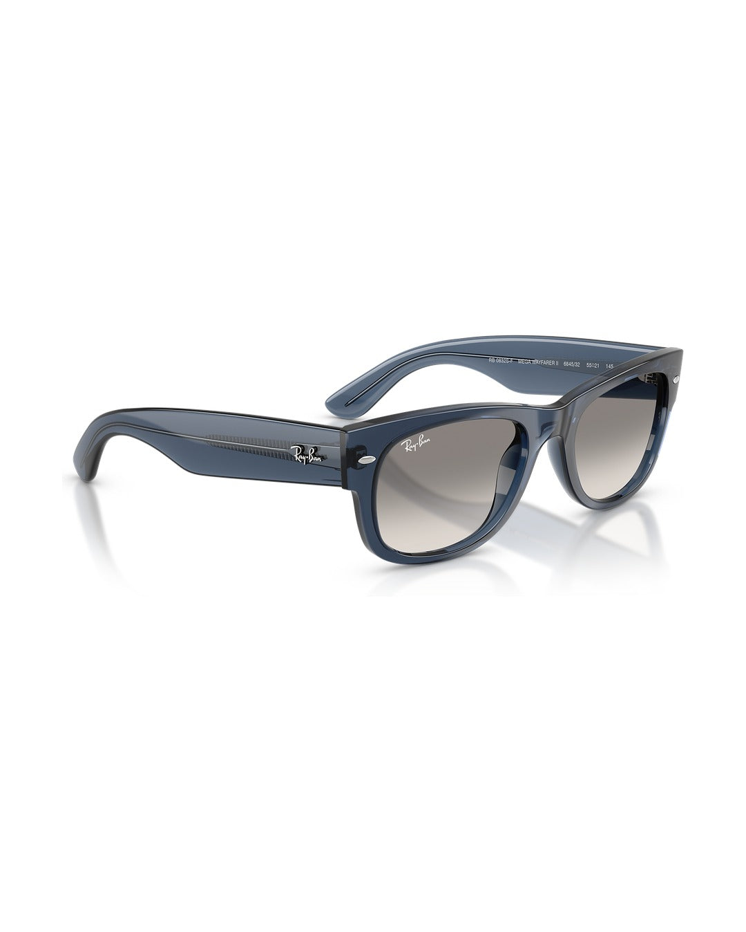 Mega Wayfarer II Sunglasses - Transparent Dark Blue/Clear Gradient Grey - Ray-Ban