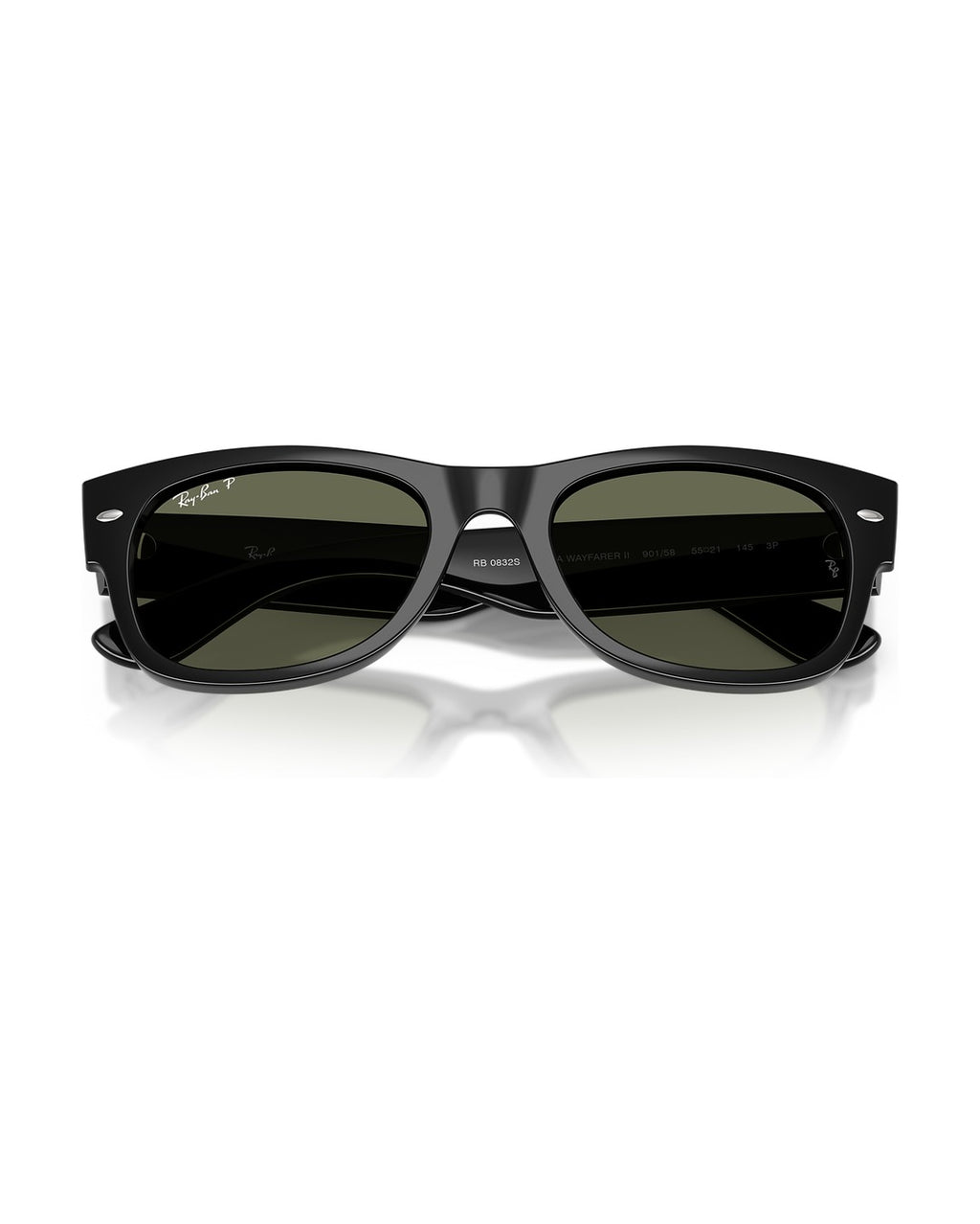 Mega Wayfarer II Sunglasses - Black/Green Polarized - Ray-Ban