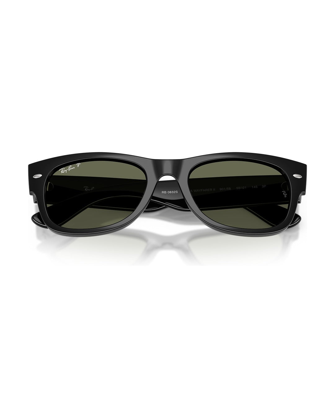 Mega Wayfarer II Sunglasses - Black/Green Polarized - Ray-Ban