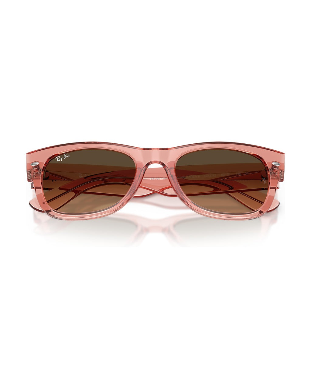 Mega Wayfarer II Sunglasses - Transparent Pink/Light Brown Gradient Black - Ray-Ban