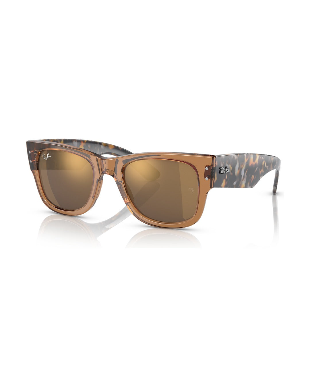 Mega Wayfarer Sunglasses - Transparent Brown/Gold - Ray-Ban