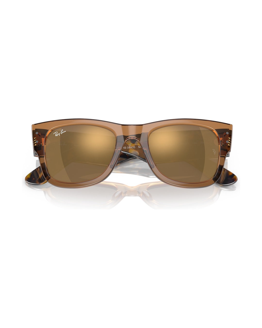 Mega Wayfarer Sunglasses - Transparent Brown/Gold - Ray-Ban