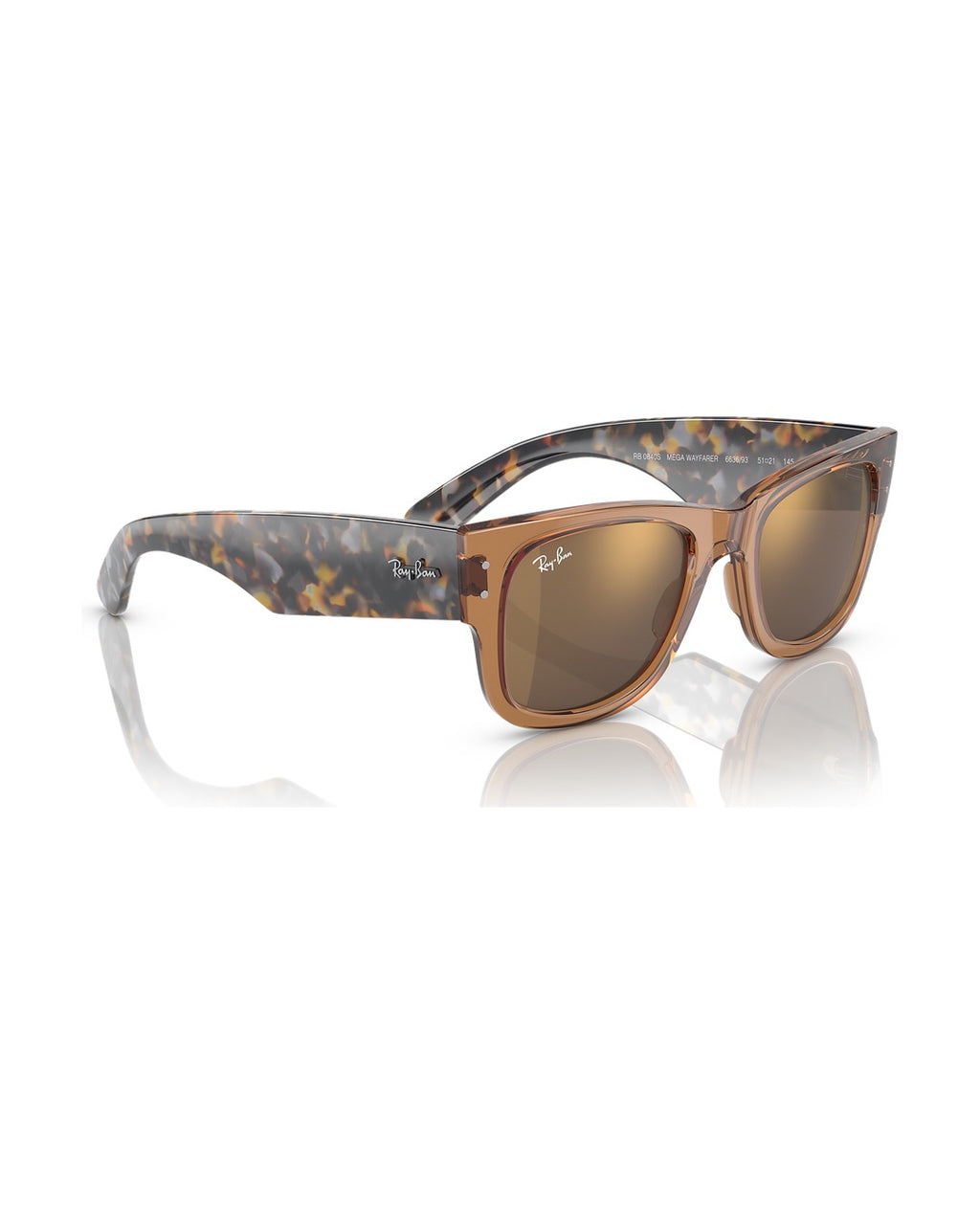 Mega Wayfarer Sunglasses - Transparent Brown/Gold - Ray-Ban
