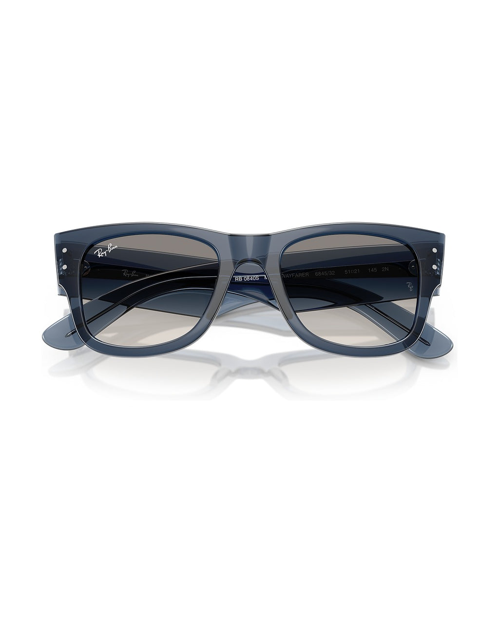 Mega Wayfarer Sunglasses - Transparent Dark Blue/Clear Gradient Grey - Ray-Ban