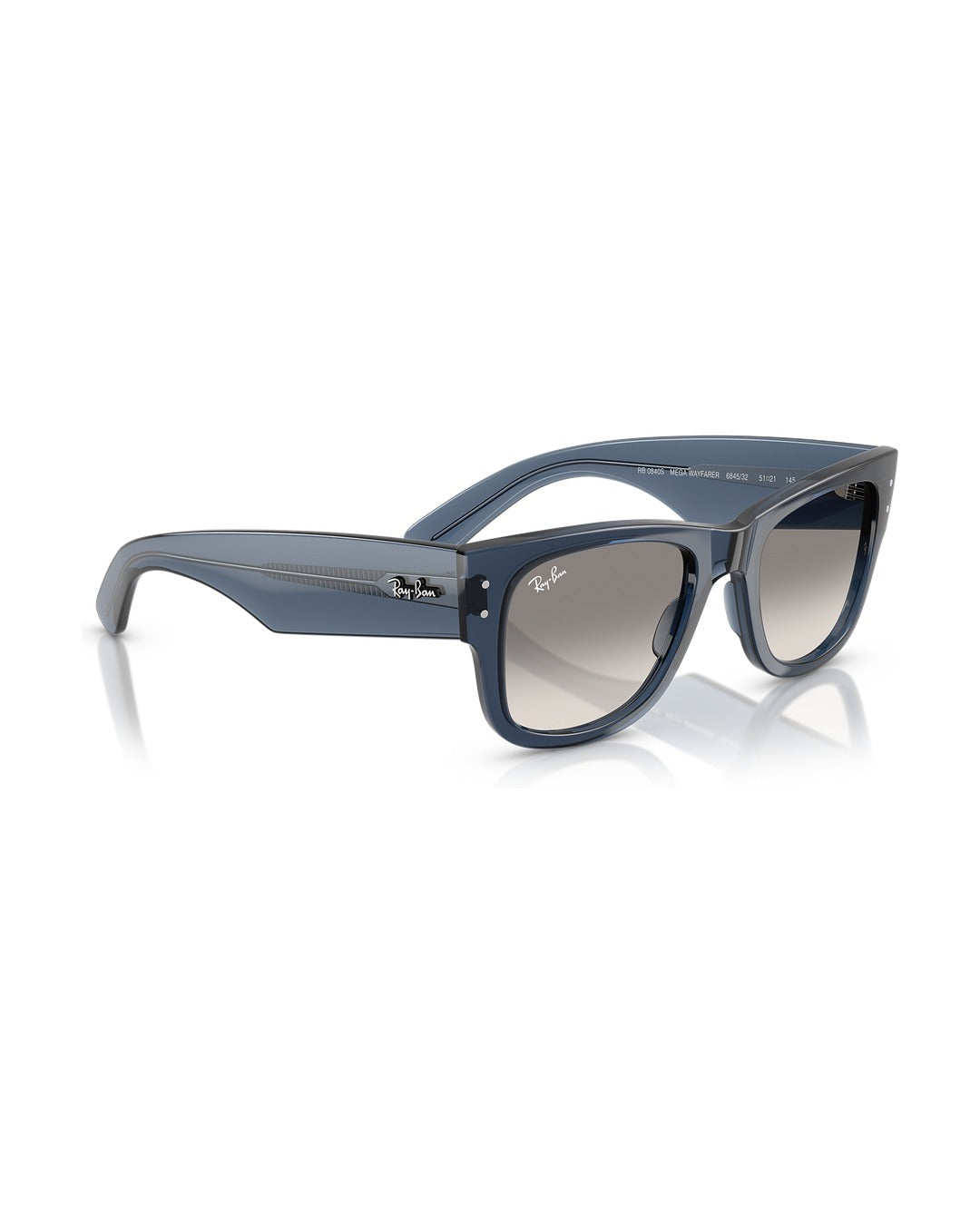 Mega Wayfarer Sunglasses - Transparent Dark Blue/Clear Gradient Grey - Ray-Ban