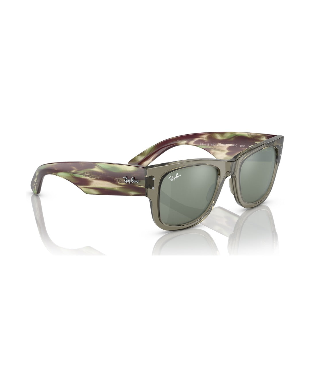 Mega Wayfarer Sunglasses - Transparent Green/Silver - Ray-Ban