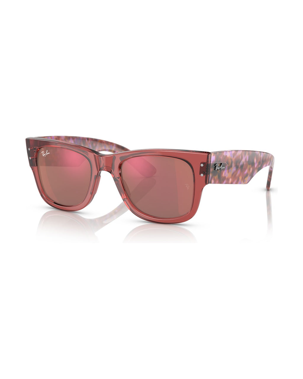 Mega Wayfarer Sunglasses - Transparent Pink/Solid Color - Ray-Ban