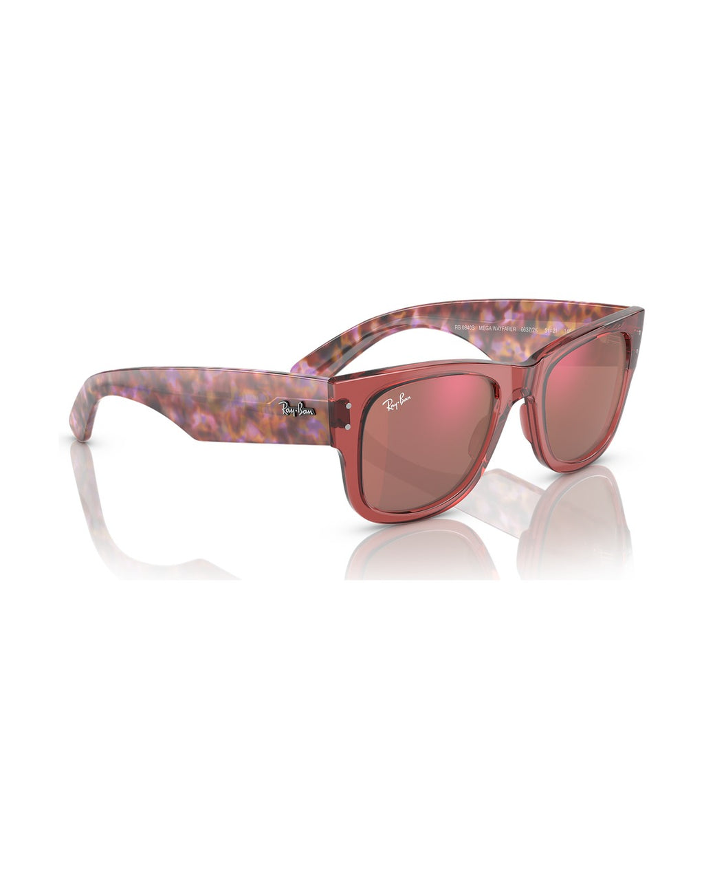 Mega Wayfarer Sunglasses - Transparent Pink/Solid Color - Ray-Ban