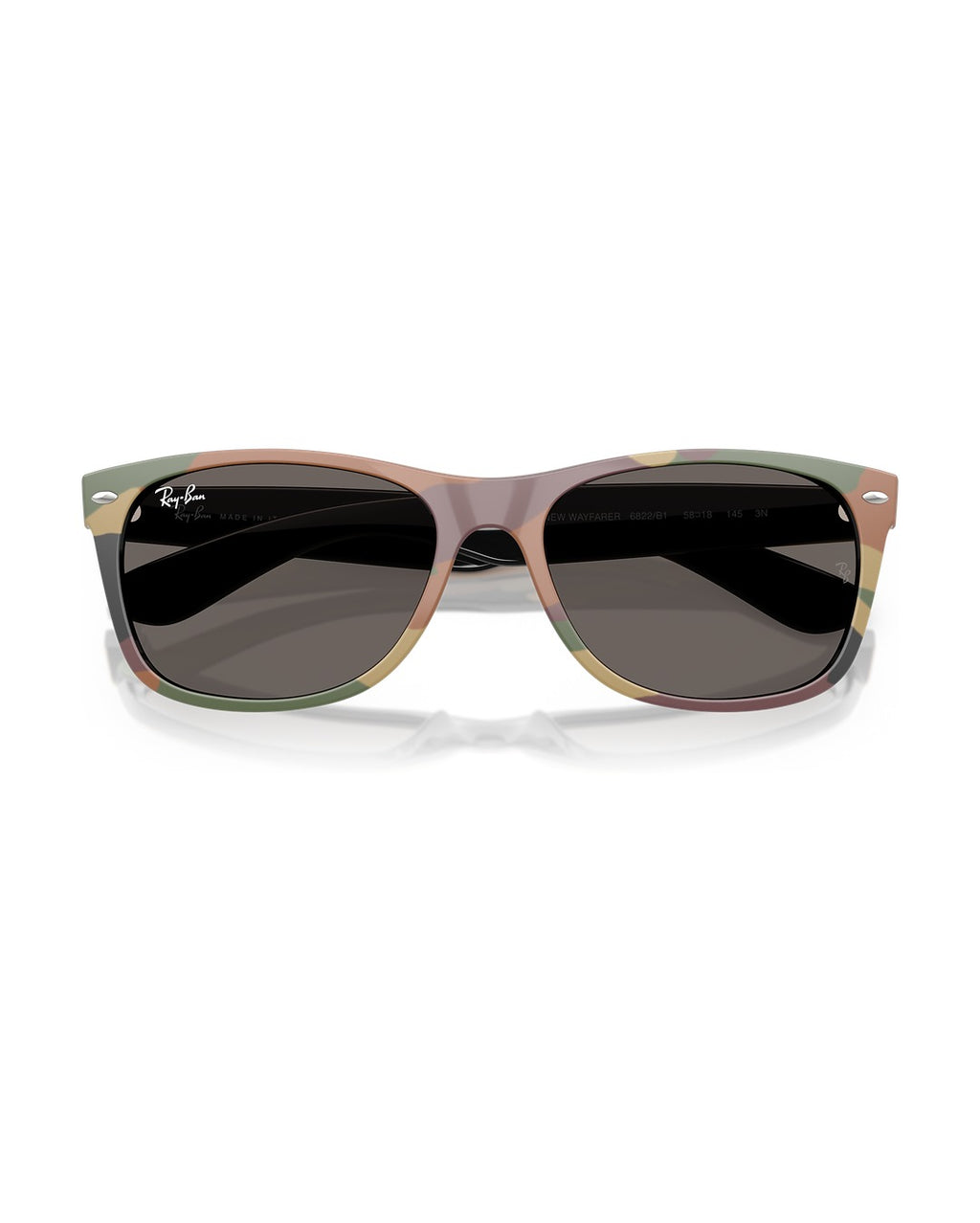 New Wayfarer Sunglasses - Black & Green Camuflage/Dark Grey - Ray-Ban