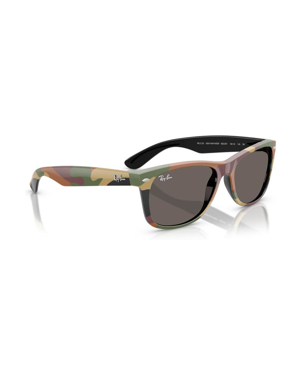 New Wayfarer Sunglasses - Black & Green Camuflage/Dark Grey - Ray-Ban