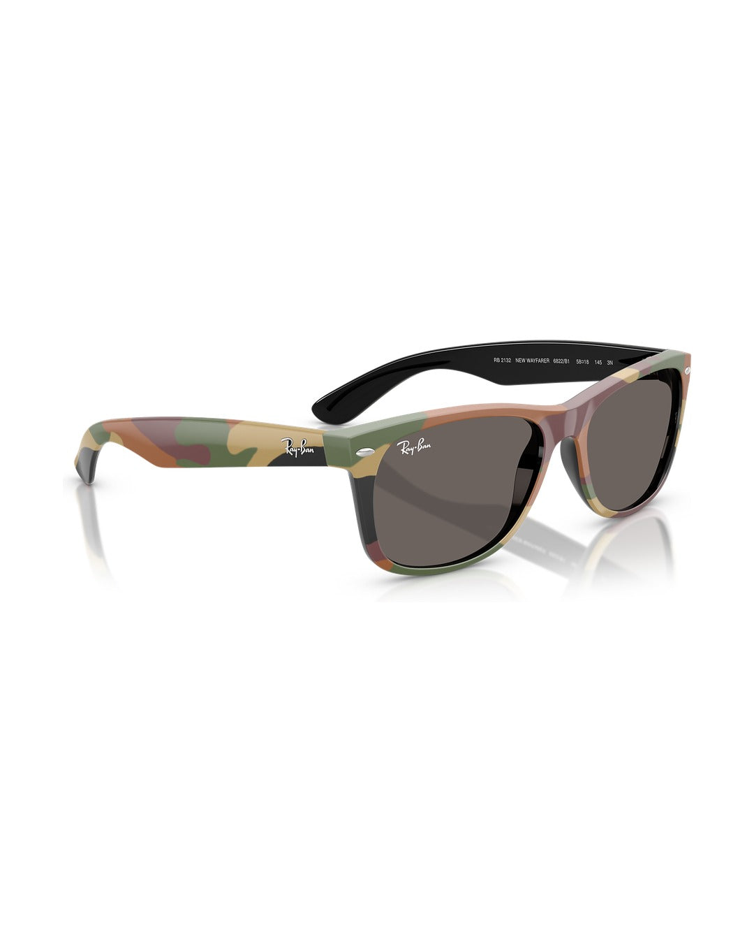 New Wayfarer Sunglasses - Black & Green Camuflage/Dark Grey - Ray-Ban