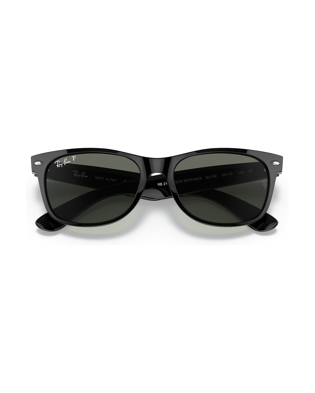 New Wayfarer Sunglasses - Black/Green Polarized - Ray-Ban