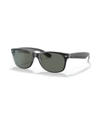 New Wayfarer Sunglasses - Black On Transparent/Polarized Green Classic G-15 - Ray-Ban