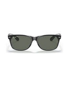 New Wayfarer Sunglasses - Black On Transparent/Polarized Green Classic G-15 - Ray-Ban