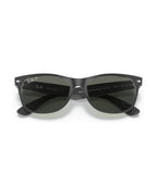 New Wayfarer Sunglasses - Black On Transparent/Polarized Green Classic G-15 - Ray-Ban