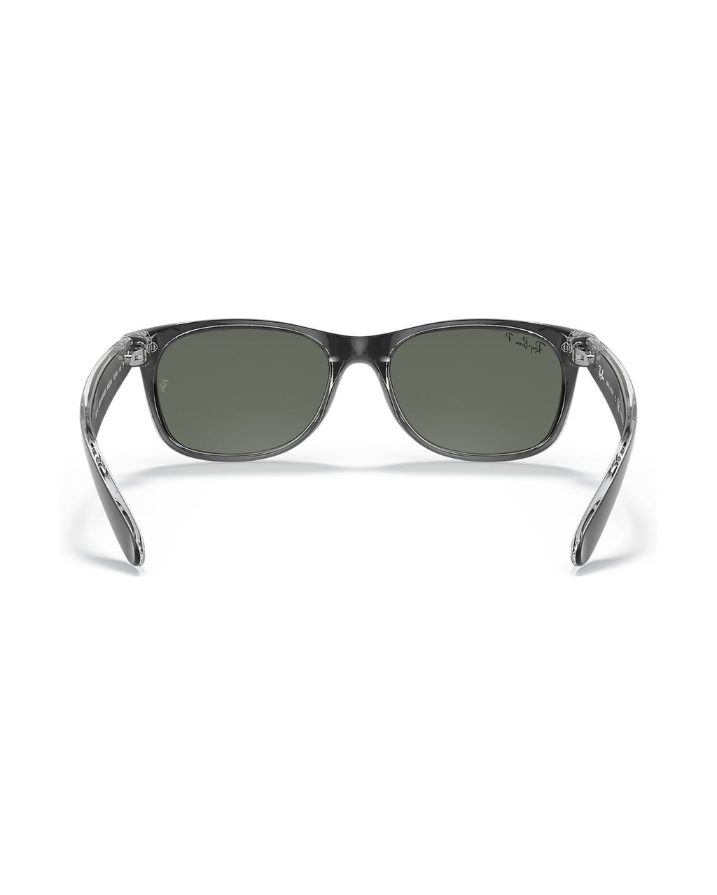 New Wayfarer Sunglasses - Black On Transparent/Polarized Green Classic G-15 - Ray-Ban