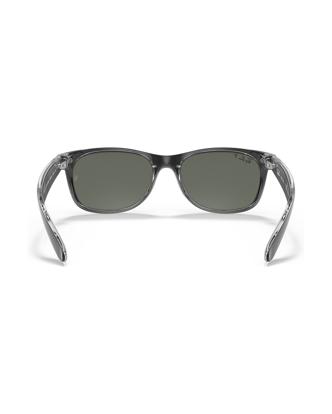 New Wayfarer Sunglasses - Black On Transparent/Polarized Green Classic G-15 - Ray-Ban