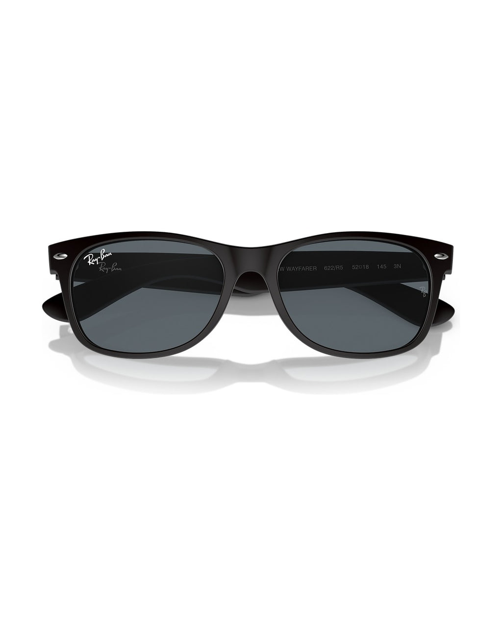 New Wayfarer Sunglasses - Rubber Black/Blue - Ray-Ban