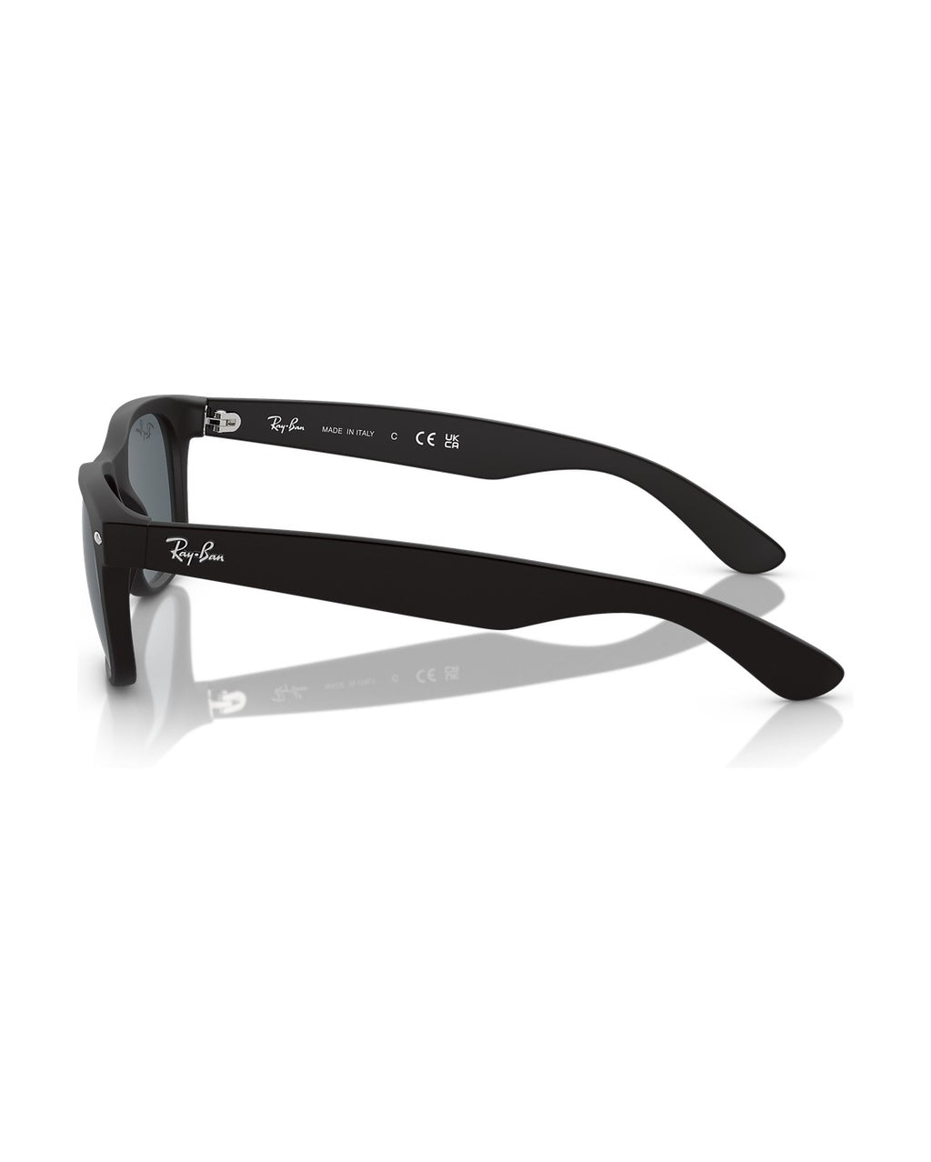 New Wayfarer Sunglasses - Rubber Black/Blue - Ray-Ban