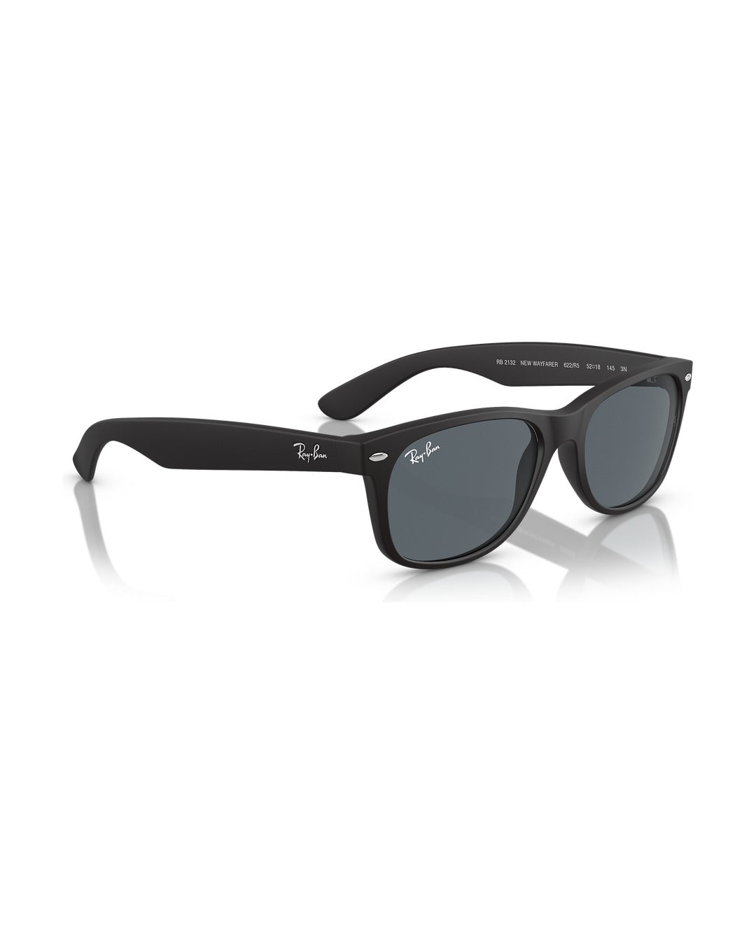 New Wayfarer Sunglasses - Rubber Black/Blue - Ray-Ban