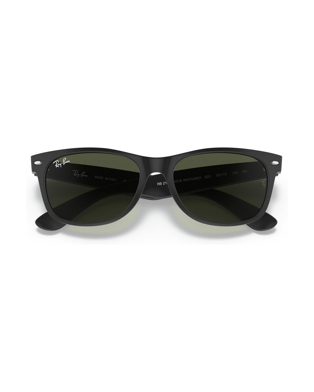 New Wayfarer Sunglasses - Rubber Black/G-15 Green - Ray-Ban