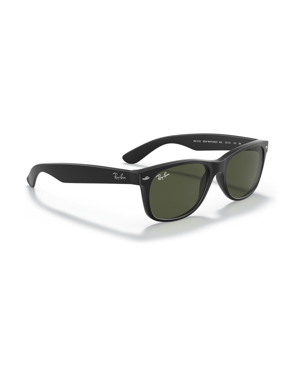 New Wayfarer Sunglasses - Rubber Black/G-15 Green - Ray-Ban