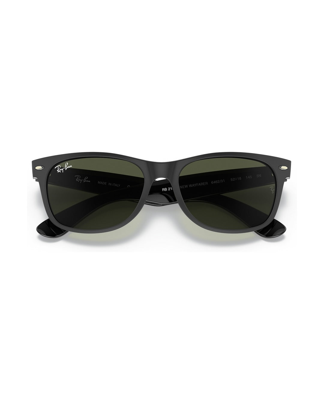 New Wayfarer Sunglasses - Rubber Black/G-15 Green - Ray-Ban