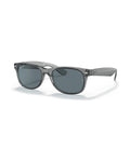 New Wayfarer Sunglasses - Transparent Grey/Dark Blue Polarized - Ray-Ban