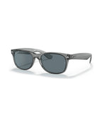 New Wayfarer Sunglasses - Transparent Grey/Dark Blue Polarized - Ray-Ban