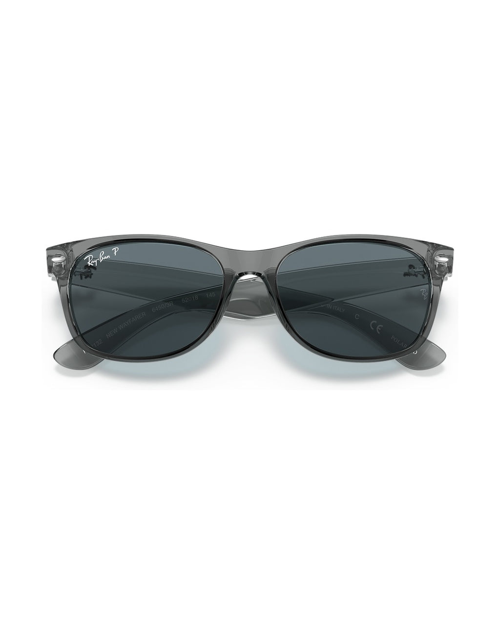 New Wayfarer Sunglasses - Transparent Grey/Dark Blue Polarized - Ray-Ban