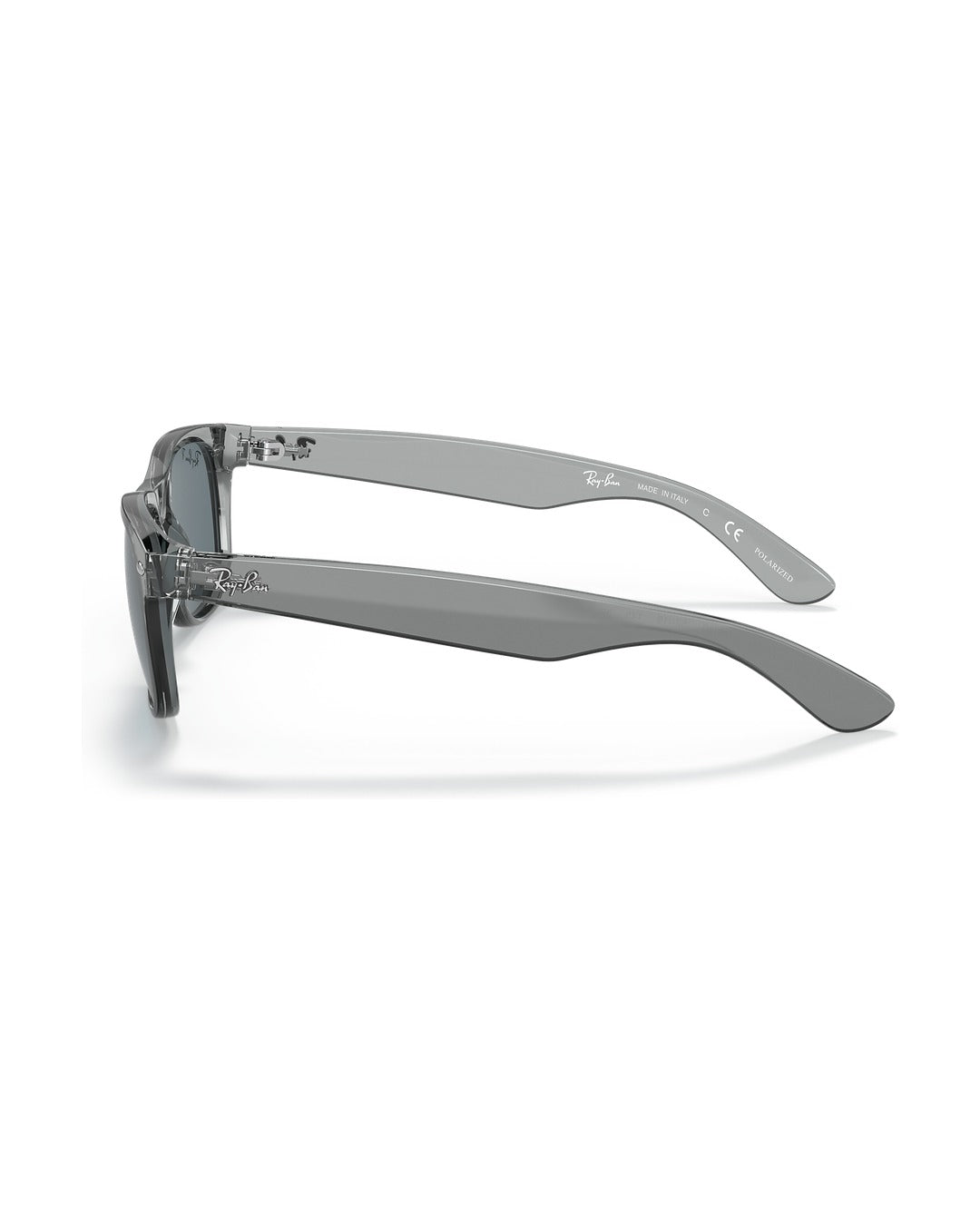 New Wayfarer Sunglasses - Transparent Grey/Dark Blue Polarized - Ray-Ban