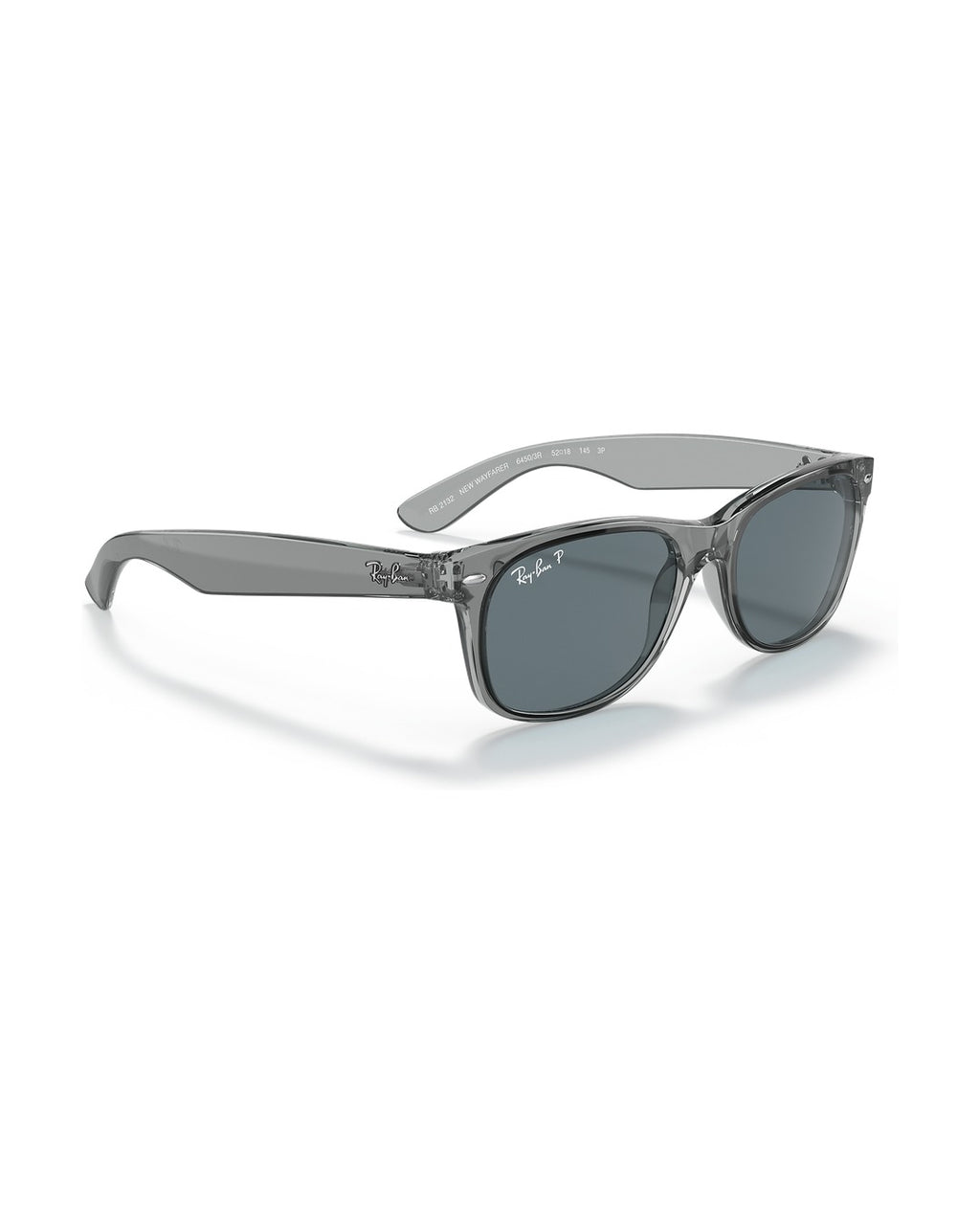 New Wayfarer Sunglasses - Transparent Grey/Dark Blue Polarized - Ray-Ban