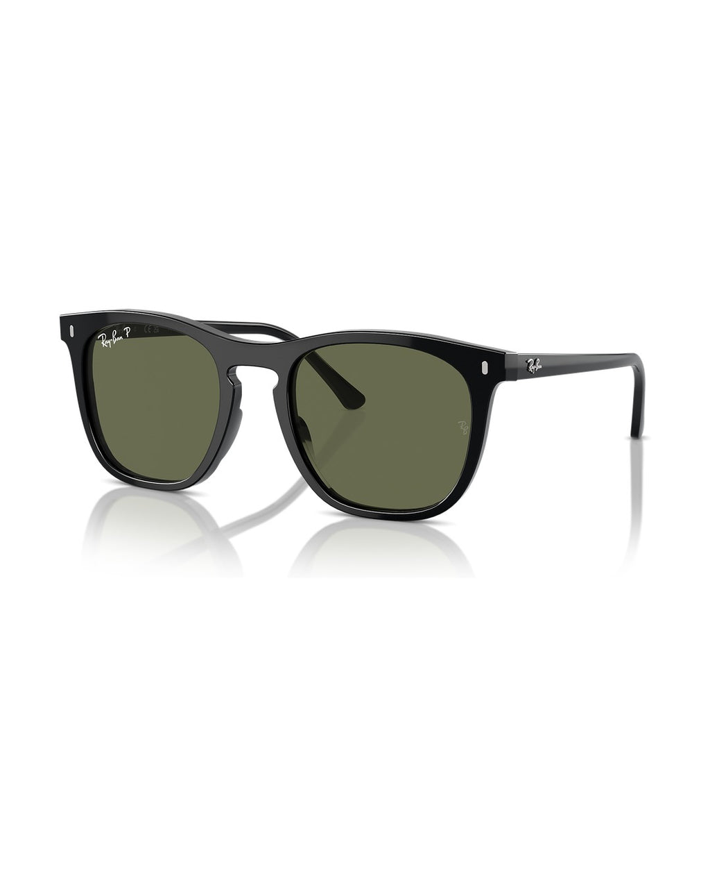 RB2210F Low Bridge Fit Sunglasses - Black/Green Polarized - Ray-Ban