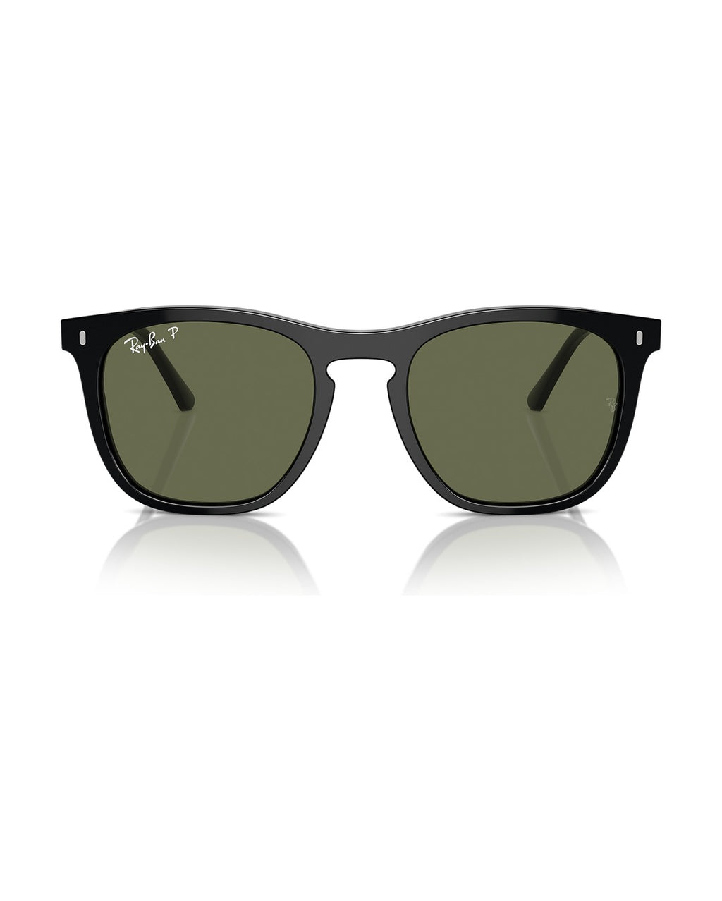 RB2210F Low Bridge Fit Sunglasses - Black/Green Polarized - Ray-Ban