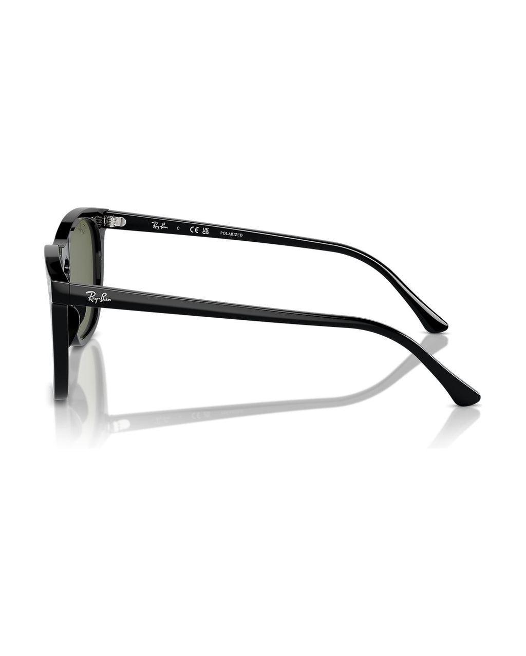 RB2210F Low Bridge Fit Sunglasses - Black/Green Polarized - Ray-Ban
