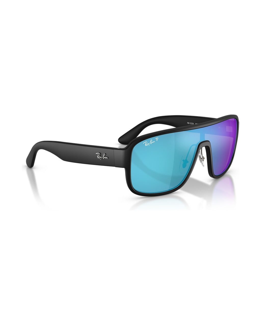 RB2229 Sunglasses - Black/Green Mirror Silver Polarised+ - Ray-Ban